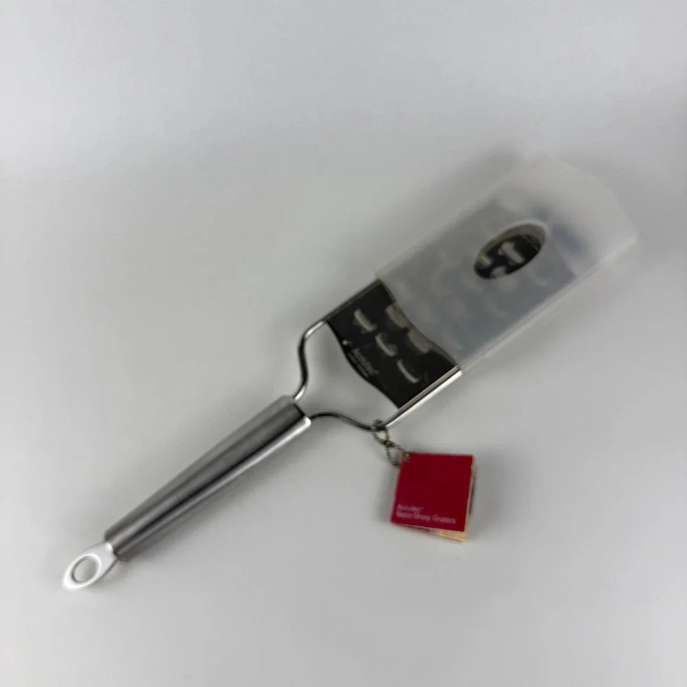 VINTAGE Cuisipro Accutec Razor-Sharp Grater Stainless Steel NEW w/ Cover NOS